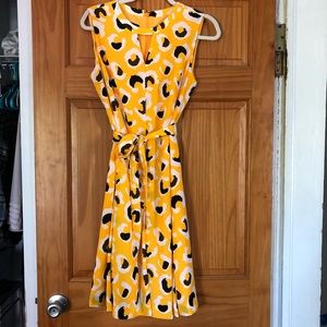 *SALE* Jones New York Yellow Print Midi Dress, sz 8